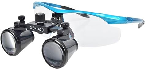 3,5-fache Binokularlupen, Zahnlupen, Anti-SP-Kopfband, Einstellbarer Pupillenabstand, klare Bildgebung, angenehm zu tragen, geeignet für Augenheilkunde, Zahnheilkunde, Oral,Blau