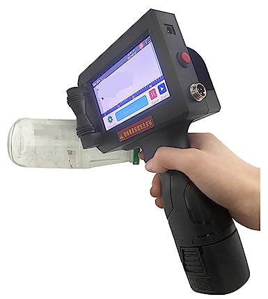 BAFEIYA Tragbarer Tintenstrahldrucker für Jede Oberfläche Intelligenter tragbarer Tintenstrahldrucker for Seriennummern-Batch-Barcode-QR-Code, tragbarer 12,7-mm-Thermodrucker(with 2 Black Inks)