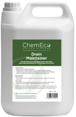 ChemEco Drain Maintainer (1x5Ltr) | Prevents commercial kitchen pipe blockages and buildup, offering a professional-strength solution for busy catering venues.