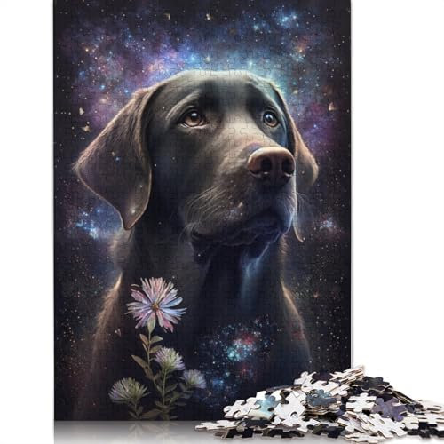 LiJianXXO Space Labrador 1000 Piece Jigsaw Puzzle for Adults, Paper & Wood Material, Vintage-inspired Style, 38x26cm, 1000 Pieces, 1 Set, 1 Gram per Unit, Age 8-14, Intermediate Skill Level