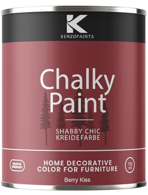 Contura KenzoPaints Kreidefarbe Möbel Farbe 750ml. Trend Farbtöne 2025 Möbellack Holz- Lack Shabby Chic Matt (Berry Kiss, 750ml.)