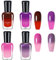 Color Changing Nail Polish Set - 4 Color Thermal Mood Temperature Varnish - Rainbow Pearl Purple Pink Red - Long Lasting Glossy Quick Dry Gradient Oily Nail Polish