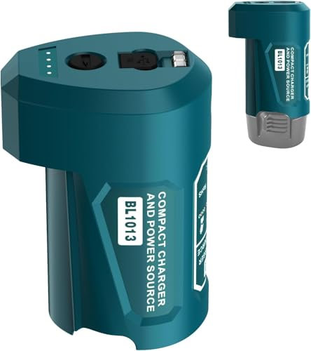USB Battery Adapter for Makita 10.8V, Power Source for Makita 12V BL1013 BL1014 194550-6 194551-4 Battery with 1 Type-C and 1 USB Port & DC 12V Outlet(Adapter Only)