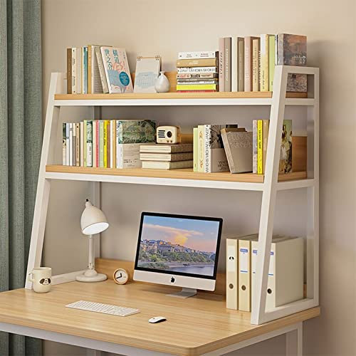 Desk Shelf Stand 2 Tier Industrial Ladder Bookshelf nizer for Computer Desk White Display Shelf Stand