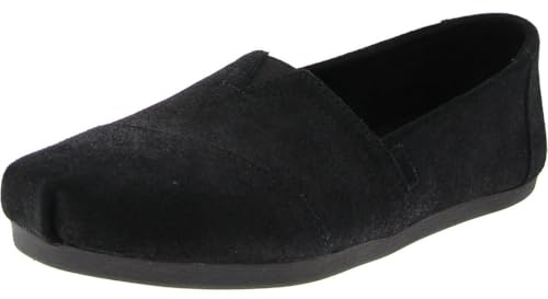 TOMS - Womens Alpargata Espadrille, Color Blk Metallic Suede, Size: 6.5 UK