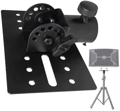 VESA Mount Adapter, Metall Mount Adapter Halterung, Cold Shoe Mount, Drehbarer DJ Lautsprecher Stativ Ständer Stange, Schwarz Metall Stützwerkzeug für Bühnenauftritte und besondere Anlässe