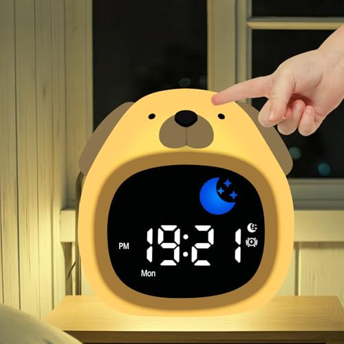 Thorder 3D Welpen Schlafhilfe für Kinder 1-6J – Beruhigendes Nachtlicht mit 6 Naturgeräuschen, Anti-Fall Sensor & USB-Ladbar (Geschenkbox für Babys/Jungen/Mädchen)