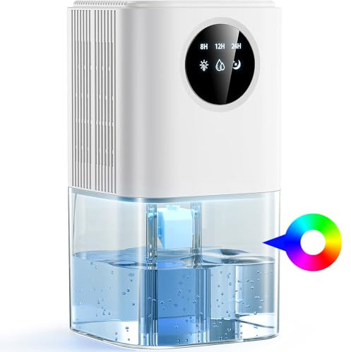 Dehumidifiers for Home, 1.8L Dehumidifier, Portable Ultra Quiet Auto Shut Off, 8/12/24H Timer Dehumidifiers for Drying Clothes, Bedroom, Bathroom, Wardrobe(White)