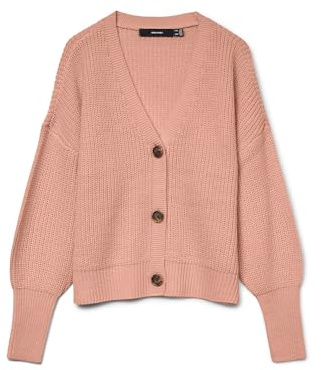 Vero Moda Vmlea Noos Cardigan à col en V et Poignets, Misty Rose., M