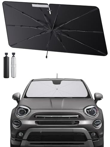 SHAOHAO Compatibile con Fiat 500X 2015-2025 Ombrellone parasole auto auto parabrezza anteriore pieghevole protezione UV parasole parasole tessuto antipiega accessori Fiat 500X