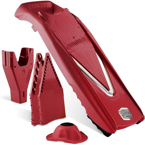 Börner Reston Lloyd Mandoline Slicer V5 (kit de démarrage) • Trancheuse en V avec plusieurs options de taille et support alimentaire de sécurité • Trancheuse de cuisine réglable pour légumes et fruits