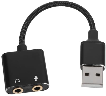 Vaguelly Externe USB Soundkarte Adapter Klinke Kopfhörer Mikrofon Splitter für PC Laptop Smartphone Tablet Vielseitiger Audio Jack Plug Converter Plug and Play ohne Treiber Kompatibel mit