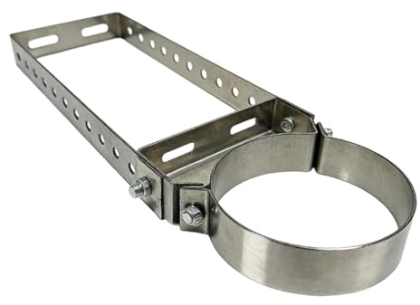 F Fityle Support de conduit de cheminée, accessoire de fixation pour tuyaux de poêle, collier de serrage réglable, portable et robuste pour tubage de poêle, Diamètre 20cm