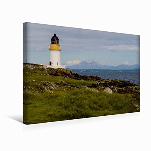 Premium Textil-Leinwand 45 x 30 cm Quer-Format Port Charlotte Leuchtturm | Wandbild, HD-Bild auf Keilrahmen, Fertigbild auf hochwertigem Vlies, Leinwanddruck von Leon Uppena (GDT)