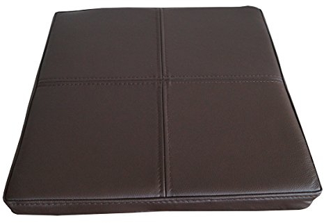 Quattro Meble Dunkelbraun Echtleder Sitzkissen Lederkissen Sitzpolster fur Sessel Stuhle Bank doppelt genähtes Echt Leder Kissen Sitzauflage Auflage (50 x 50 cm)