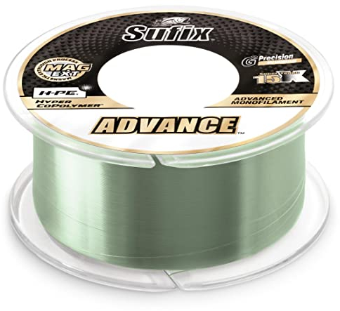 Sufix, Advance Monofile Schnur, 2,7 kg getestet, 0,25 cm Durchmesser, 300 m, niedrige Sichtbarkeit, Grün