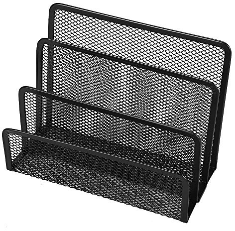 LONTG Dokumentenhalter Metall Briefablage Zeitschriftenständer mit 3 Fächern Büro Schreibtisch Organizer Ordnungssystem für Office Briefhalter Zeitschriftenhalter Prospekthalter
