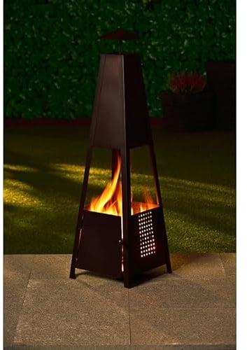 OTZ Stainless Steel Chiminea Outdoor Fire pit Log burner Heater 100cm x 30cm x30cm Fully assembled. Heat Resistant Up to 750°C