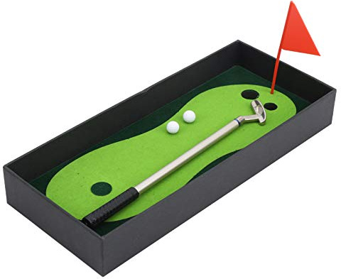 Mini Golfschläger Putter Set, Kleines Golfspieler Kündigung, Mini Büro-Schreibtisch-Spiele Golfstift-Putter Putting Grün Indoor Golf Santen Teppich, Neuheit für Golfspieler Dekoration
