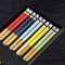 5 Pairs Cute Japanese Natural Bamboo Chopsticks with Fortune Panda Pattern Dishwasher Safe, Reusable Non-Slip Chopsticks Gift Set for Asian Dishes Sushi Noodle Rice, Nicely Boxed Chinese Chop Sticks