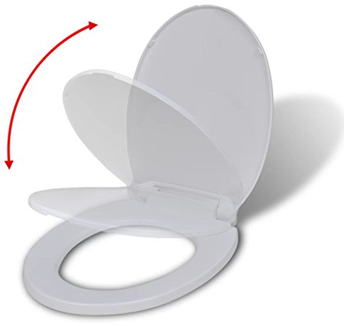 Ksodgun Toilettensitz mit Absenkautomatik WC-Sitz Klodeckel Toilettendeckel Oval Weiß - Mit Soft-Close-Funktion/Absenkautomatik