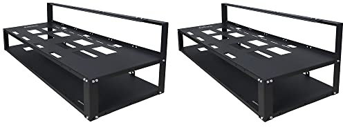 Cadre Rig Minage Ouvert sans Fan Supporte 8 ou 12 GPU pour l'extraction Crypto Monnaie Lot de 2P