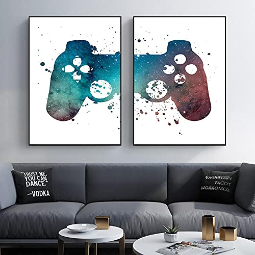 Abstrakte Game Console Control Handle Poster und Drucke Leinwand Gemälde Wandkunst Bilder für Wohnzimmerdekoration15.7x 23.6(40x60cm)x2 Kein Rahmen