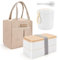 Xakay Lunch Box 2 Tiers Bento Box Set 1200ML Food Container 400ML Soup Cup, Insulated Lunch Bag, Microwave Dishwasher Safe Bento Lunch Box Cutlery Set for Adult/Kids/Student