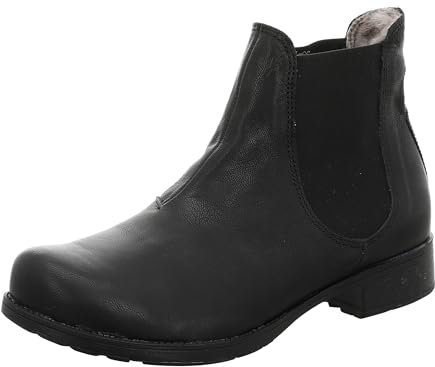 THINK! Damen Denk chromfrei gegerbte Lammfell Chelsea-Boots, 0000 SCHWARZ, 39 EU