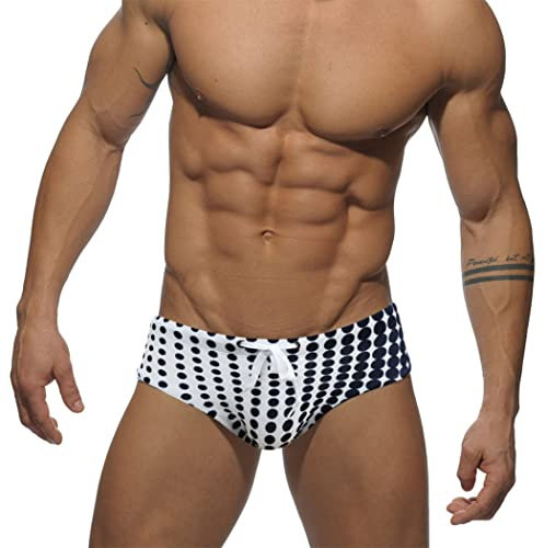 RQPYQF Costume da Bagno Uomo, Costume Slip Nuoto Mare e Piscina Uomo Swimming Brief Coulisse Regolabile YK33 (Nero, XL)
