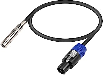 PNGKNYOCN Cavo per altoparlanti da Speakon a 1/4 di pollice,NL4FC Cavo audio per altoparlanti maschio a 1/4 TS femmina Converter per altoparlanti, amplificatori, mixer ecc(0,5 M).