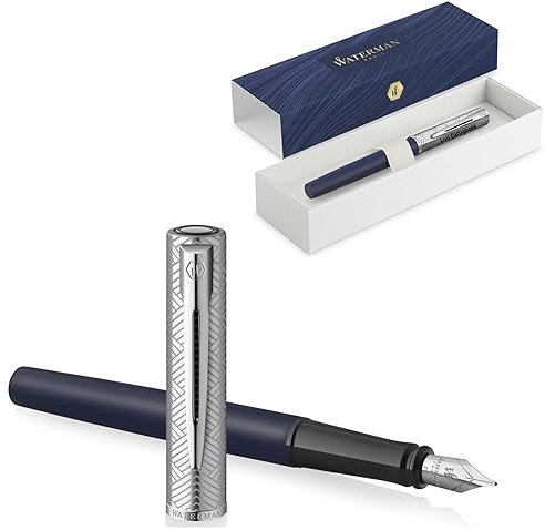 Waterman Allure Deluxe Engraved Fountain Pen | Gift for Man and Woman | Inspired by Paris Fashion | Personalised | Engraved (Blue, Fountain Pen)