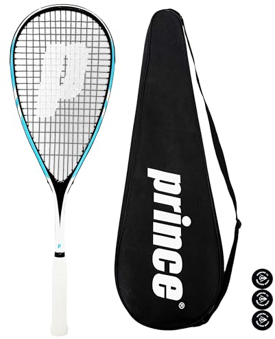Prince Team 400 & 450 - Racchette da squash, con copertura protettiva integrale e 3 palline da squash (Team Shark 400)