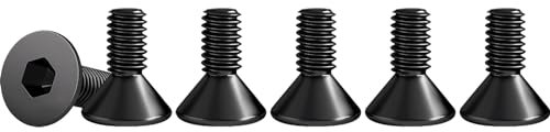 Drenky 50 Pezzi M3 X 6 mm Viti A Testa Svasata con Esagono Incassato Nero in Acciaio Inox A2 V2A Antiruggine Vite a Testa Svasata Norma DIN 7991 / ISO 10642 Filettatura Completa Bullone Meccanico