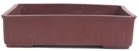 Tokoname Bonsaischale von Koyo 30,5 x 20,5 x 7,8 cm eckig braun unglasiert 58071