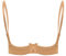FEESHOW Women Sexy 1/4 Cup Bra Push Up Bralette Underwire Satin Bra Open Breast Brassiere Underwear Champagne L
