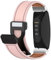 Magnetisch Lederarmband für Fitbit Inspire 2/Inspire/Inspire HR/Ace 2/Ace 3 Armband, Elegante Leder für Herren Damen Verstellbarer Ersatzarmband Kompatibel mit Fitbit Inspire 2 Uhrenarmband (Rosa)