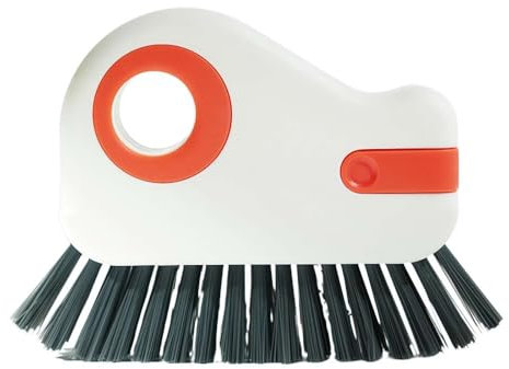 Brosse de nettoyage 2 en 1 pour rails de fenêtre, brosse à fente multifonction à poils durs avec grattoir caché, nettoyeur de joints pour portes coulissantes et joints de fenêtre