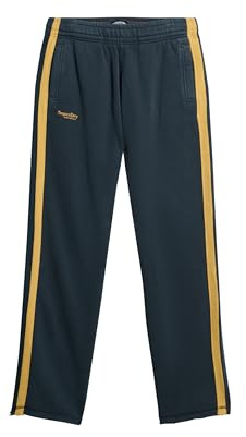 Superdry Herren Essential Jogginghosen mit geradem Bein und Logo Finster Marineblau/Wintergold L