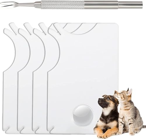 Strumenti per Rimuovere le Zecche, Carte di Rimozione Zecche 4 PCS Zecche con Lente D'Ingrandimento e 1 Zecche Pinzette in Acciaio Inox per Cani, Gatti e Altri Animali Domestici Attività All'Aperto