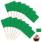 100 Pack Toothpick Flags Blank Flag Toothpicks Food Labels for Party Buffet Cupcake Topper Sticks Food Tags Party Buffet Cheese Labels for Charcuterie Board Food Buffet Labels Cocktail Picks, Green