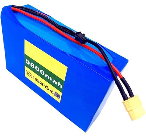 BDBLFLTZ 36V 9.8Ah 10S2P Elektrofahrrad Lithium Batterie Pack mit BMS Board, für E-Bike Scooter Power Tools Motoren innerhalb 500W, mit Ladegerät XT 60