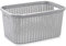 AC - Cesta Colada Rectangular de plástico - Fabricado en España - Capacidad de 35 litros - Estilo Mimbre - 53,5 x 36 x 26,5 cm - Color Plata