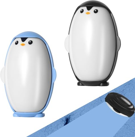 Fusselrolle,2 Stück Waschbarer fusselrolle tierhaare,Wiederverwendbare Fusselrolle Pinguinform Fusselroller Kleidung Lint Roller für Haustier Haar, Reisen, Haus