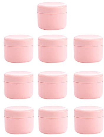 Nachfüllbarer leerer Kunststoff-Kosmetikbehälter für Gesichtscreme, mit Deckel, Rosa, 50 g