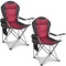 Homecall Campingstuhl Faltbar 150kg Belastbar Campingstuhl Hochlehner 108cm mit Lendenwirbelstütze, Gepolstert Klappstuhl Camping Stuhl Angelstuhl Faltbar für Garten Picknick (Rot - 2 Stück)