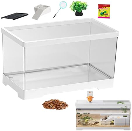Kit de baignoire pour tortues, Habitat pour tortues, Terrarium avec drainage inférieur pour amphibiens reptiles grenouilles crabes tortues terrestres geckos et pagures