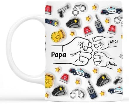 Cadeau Plus Mug Personnalisé Prénom - Le Meilleur Papa Papy - Cadeau fete des peres personnalisable, Tasse papa original, Papi mug, Tasse grand pere (Modèle 10)