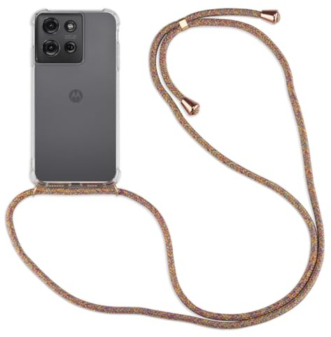 betterfon Handykette Hülle kompatibel mit Motorola Moto G75 | Smartphone Hülle Case mit Band | Handyhülle Handyband zum Umhängen | Rainbow