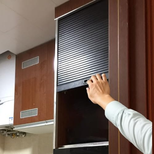 WLCGYD Rollladen-Küchenschrank-Set, Schwarz, 1000 500 600 800 900 Mm, Rolltür, Einziehbare Schranktüren Mit Schiene Für Schränke(24x22(61x55.9cm))